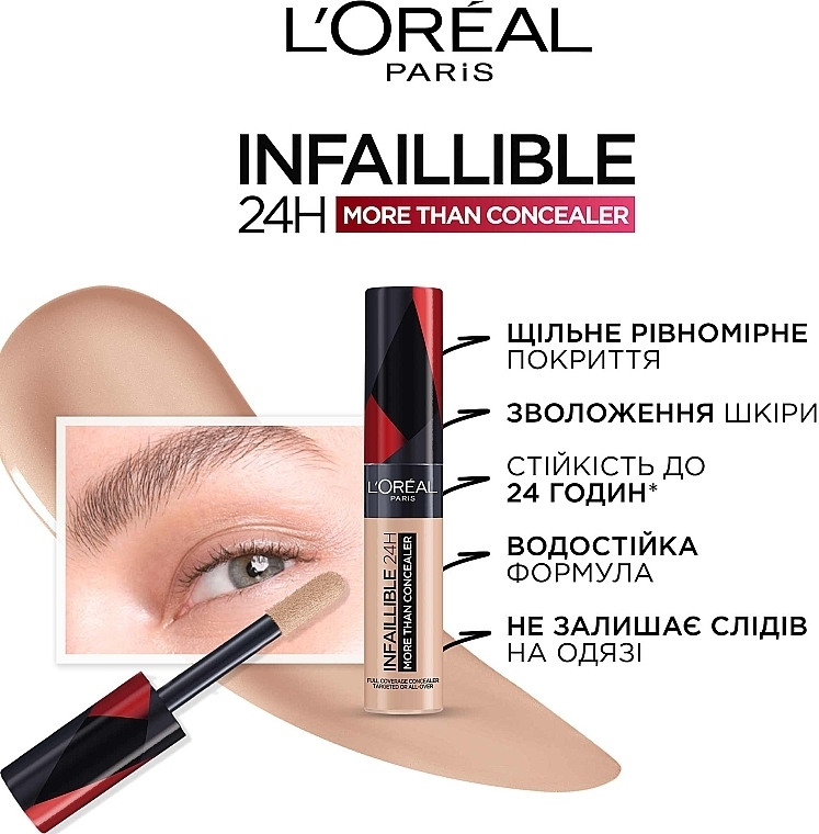 Стійкий багатофункціональний консилер для обличчя - L`Oréal Paris Infaillible More Than Concealer — фото N4