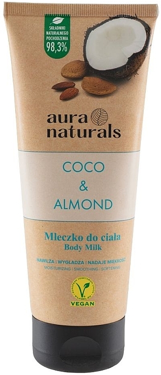 Молочко для тела "Кокос и миндаль" - Aura Naturals Coco & Almond Body Milk — фото N1