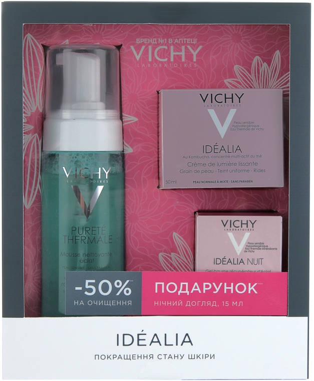 Vichy Idealia (Mous/150ml + Cr/50ml + Cr/15ml) - Набор Для.