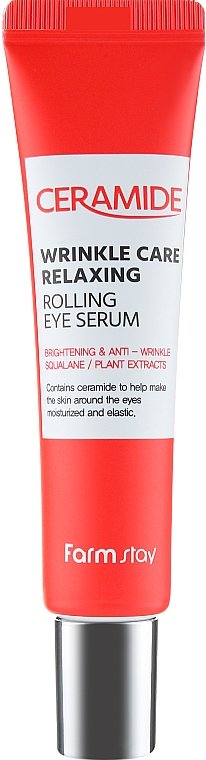 Антивозрастная расслабляющая сыворотка для кожи вокруг глаз с церамидами - FarmStay Ceramide Wrinkle Care Relaxing Rolling Eye Serum