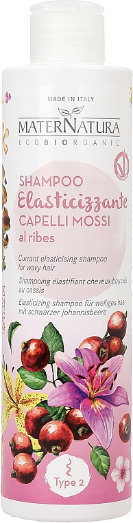 Шампунь для хвилястого волосся - MaterNatura Currant Elasticising Shampoo For Wavy Hair — фото N1