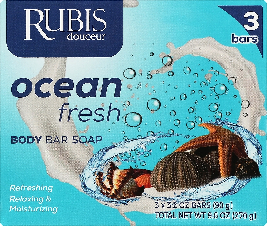 УЦІНКА Мило "Свіжість океану" - Rubis Care Ocean Fresh Body Bar Soap * — фото N1