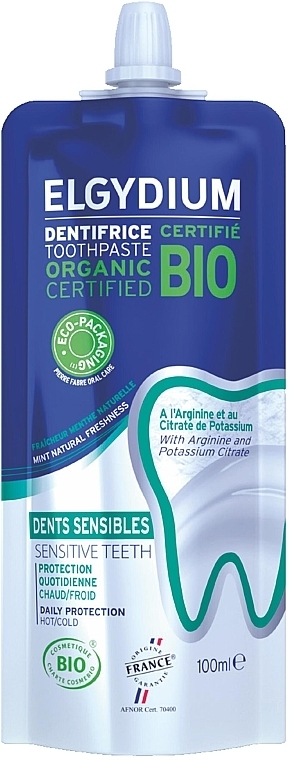 Зубная паста для чувствительных зубов - Elgydium Bio Sensitive Teeth Toothpaste (дой-пак) — фото N1