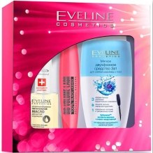 Парфумерія, косметика Набір - Eveline Cosmetics (Maskara + Nail/12ml + Makeup remover/100ml)