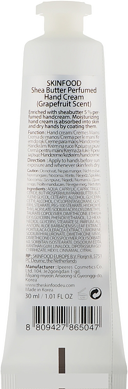 Крем для рук - Skinfood Shea Butter Perfumed Hand Cream Grapefruit Scent — фото N2