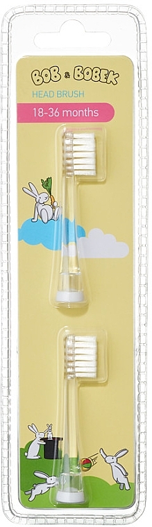 Змінна голівка для дитячої зубної щітки, 18-36 місяців - Profimed Bob & Bobek Head Brush — фото N1