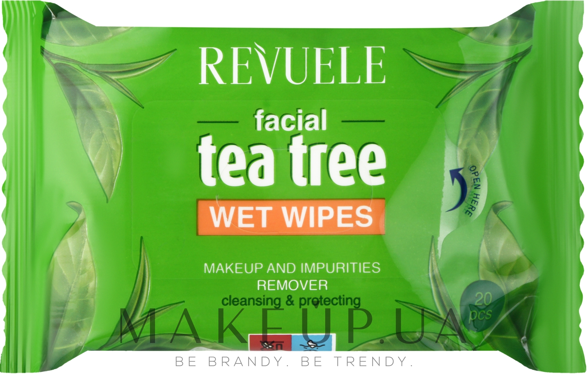 Вологі серветки для зняття макіяжу з екстрактом чайного дерева - Revuele Tea Tree Wet Wipes — фото 20шт