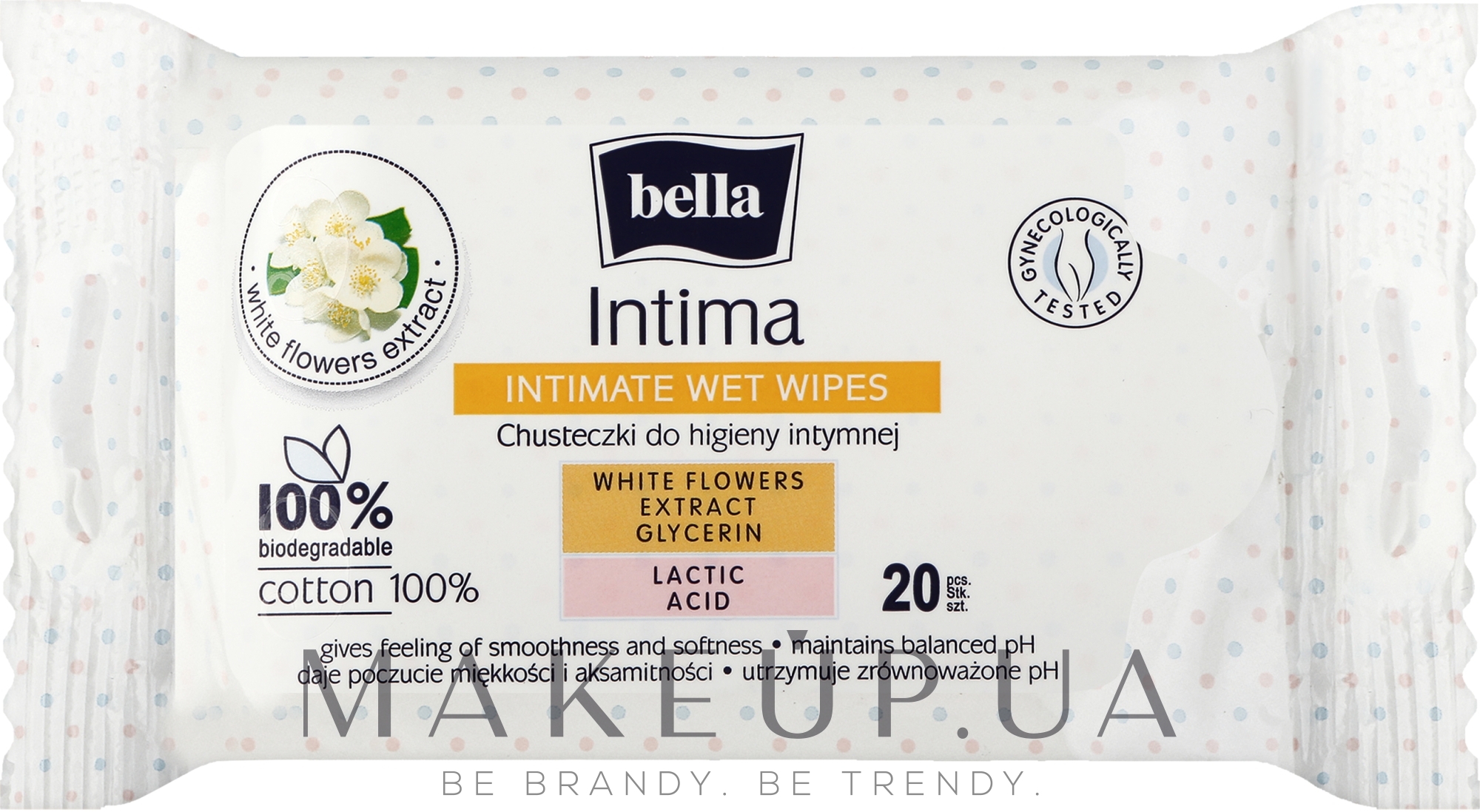 Вологі серветки для інтимної гігієни, 20 шт. - Bella Intima Wet Wipes — фото 20шт