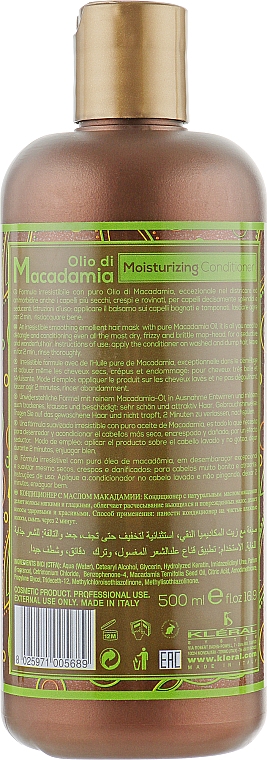 Зволожуючий кондиціонер з маслом макадамії - Kleral System Olio Di Macadamia Moisturizing Conditioner — фото N2