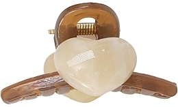Заколка "Краб", коричневая с бежевым сердцем - Lolita Accessories — фото N1