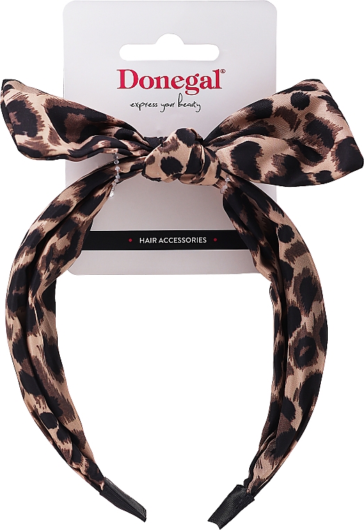 Обруч для волос FA-5644, леопардовый с бантом - Donegal — фото N1