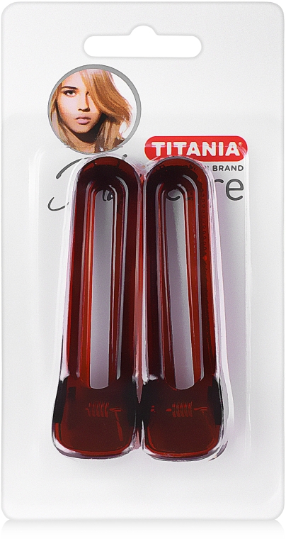 Зажим для волосся 8,5 см, 2 шт, коричневий - Titania — фото N1