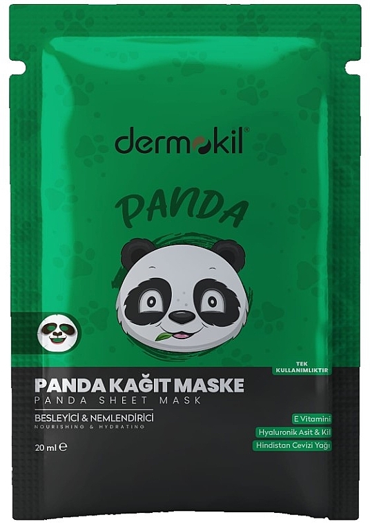 Тканевая маска для лица "Панда" - Dermokil Panda Sheet Mask — фото N1
