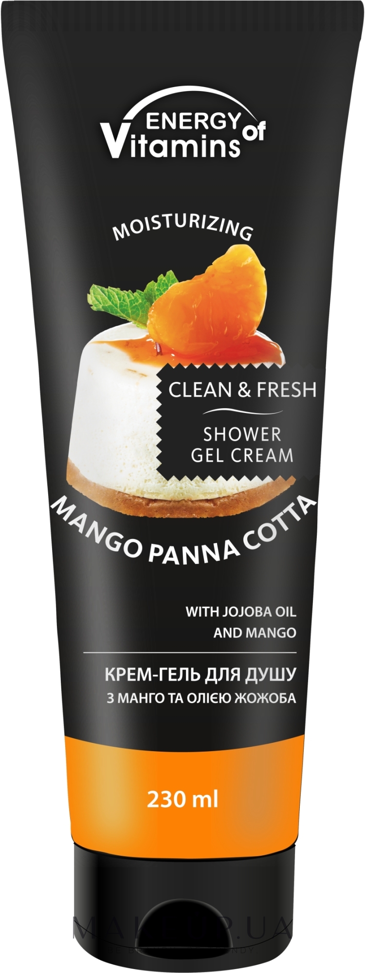 Крем-гель для душа - Energy of Vitamins Cream Shower Gel Mango Panna Cotta — фото 230ml