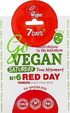 Парфумерія, косметика Тканинна маска для обличчя "Для гангста-сеньйорит" - 7 Days Go Vegan Saturday Red Day