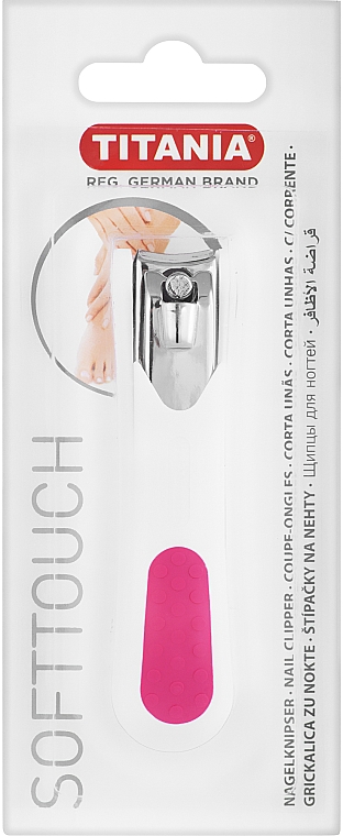 Книпсер для нігтів хромований, білий з рожевим - Titania — фото N1