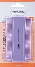 Парфумерія, косметика Гребінь для волосся двосторонній 10 см, фіолеоваий - Titania Universal Comb