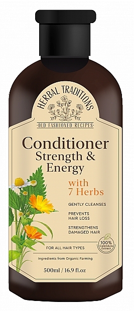 Зміцнювальний і стимулювальний кондиціонер для волосся "7 трав" - Herbal Traditions Strength & Energy Conditioner — фото N1
