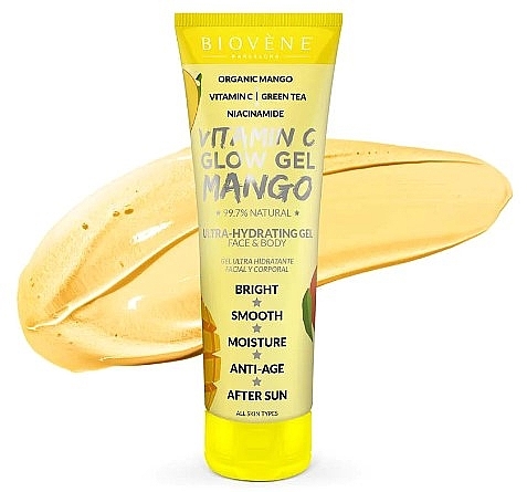 Ультразволожувальний гель для обличчя та тіла з вітаміном С - Biovene Vitamin C Glow Gel Mango — фото N2