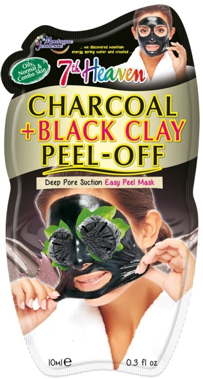 Маска-пленка для лица "Древесный уголь и черная глина" - 7th Heaven Charcoal & Black Clay Peel Off Mask
