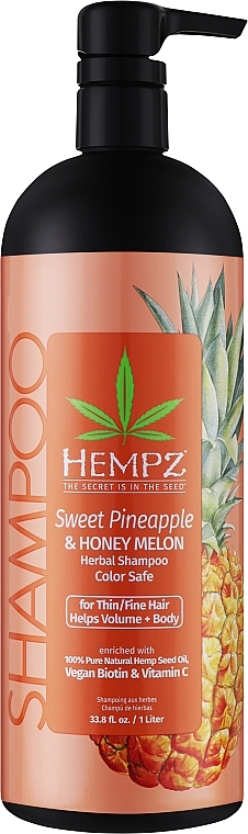 Шампунь для об'єму "Ананас та медова диня" - Hempz Sweet Pineapple And Honey Melon Herbal Volumizing Shampoo — фото N2