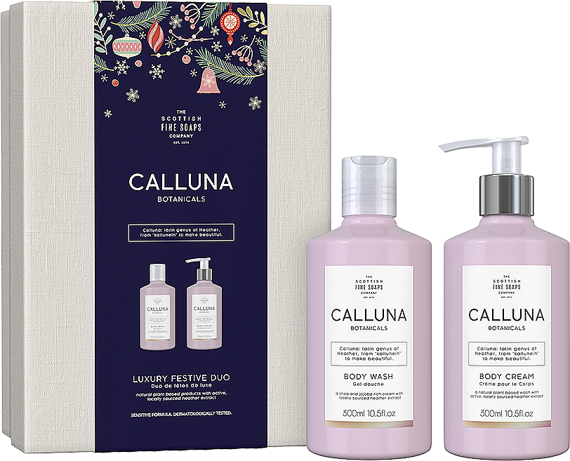 Набор - Scottish Fine Soaps Calluna Botanicals Luxury Festive Duo (sh/gel/300ml + b/cr/300ml) — фото N1