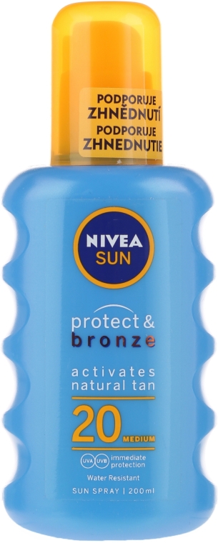 Спрей солнцезащитный - NIVEA Sun Care Protect & Bronze Sun Spray SPF 20 — фото N1