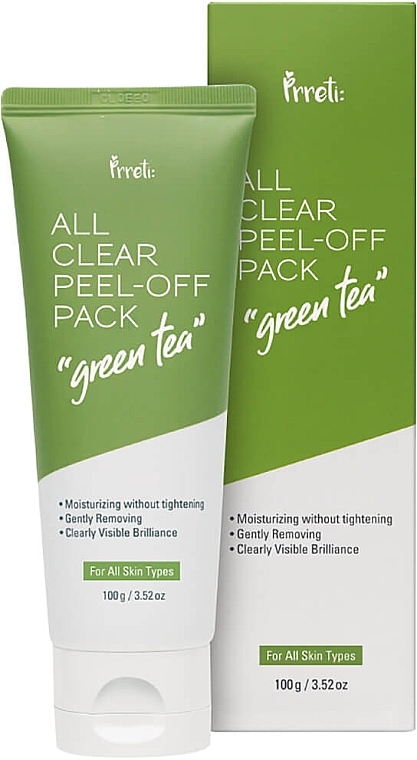 Маска-пленка "Зеленый чай" - Prreti All Clear Peel-Off Pack Green Tea — фото N1