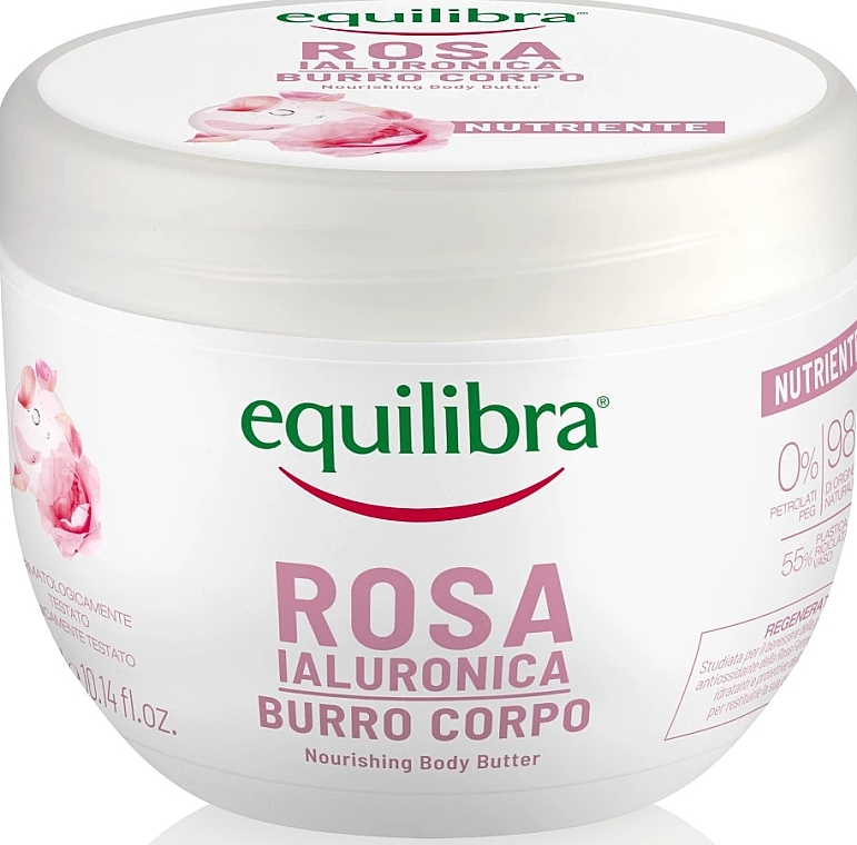 Масло для тела "Роза" с гиалуроновой кислотой - Equilibra Hyaluronic Rose Nourishing Body Butter — фото N1