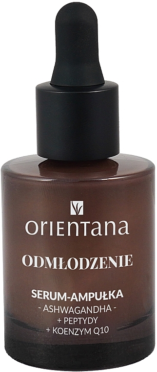 Антивікова ампульна сироватка для обличчя - Orientana Ashwagandha Peptides Coenzyme Q10 Antiaging Serum-Ampoule — фото N2