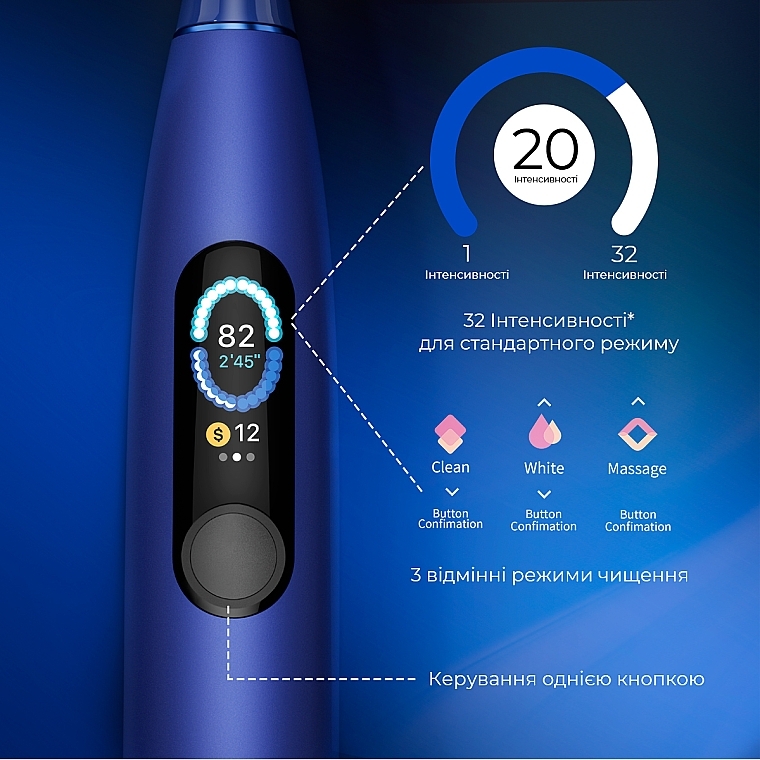 Розумна зубна щітка Oclean X Pro Blue - Oclean X Pro Navy Blue (OLED) (Global) — фото N9