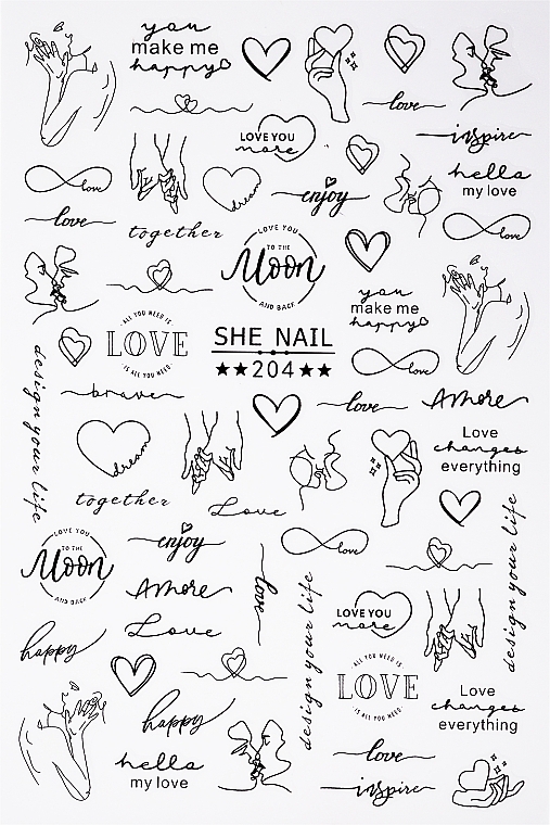 Наклейки для нігтів самоклейні "She Nail" - Deni Carte — фото N1