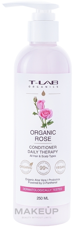 Кондиционер для ежедневного ухода за любым типом волос - T-Lab Professional Organics Organic Rose Conditioner — фото 250ml