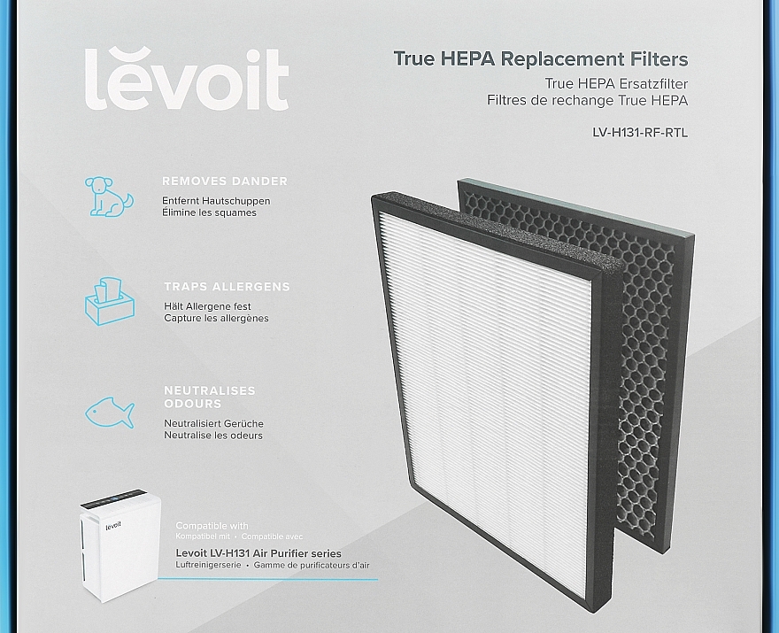 Фильтр для очистителя воздуха, 3-ступенчатый - Levoit Air Cleaner Filter LV-PUR131 True HEPA 3-Stage Original Filter — фото N1