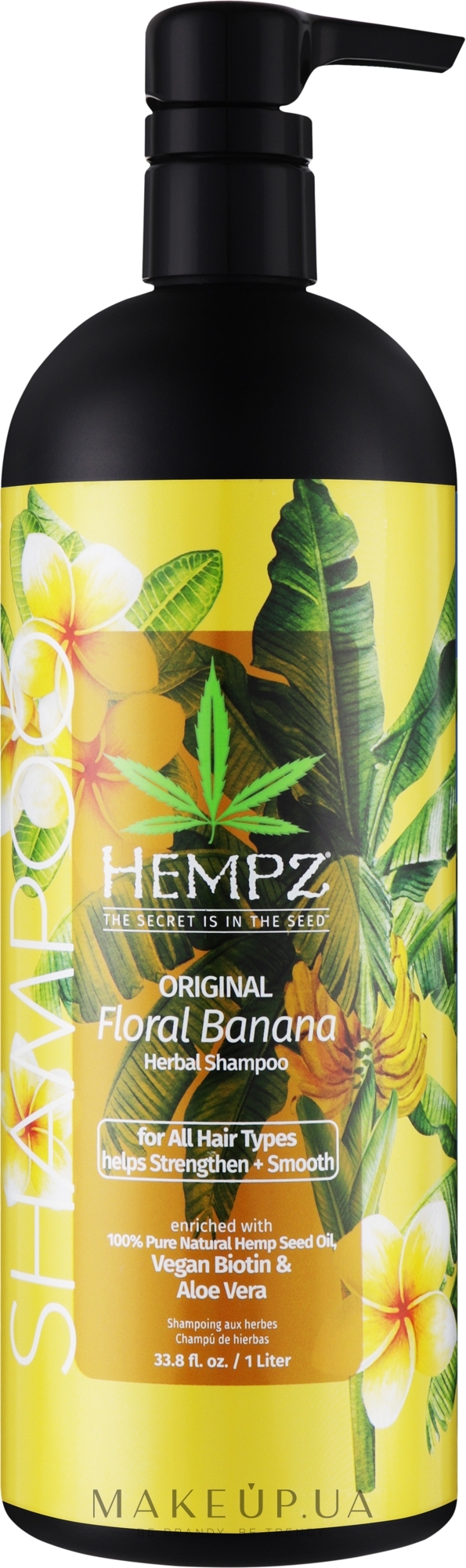 Шампунь восстанавливающий "Ориджинал" - Hempz Original Floral Banana Herbal Shampoo With Vegan Biotin & Aloe Vera — фото 1000ml