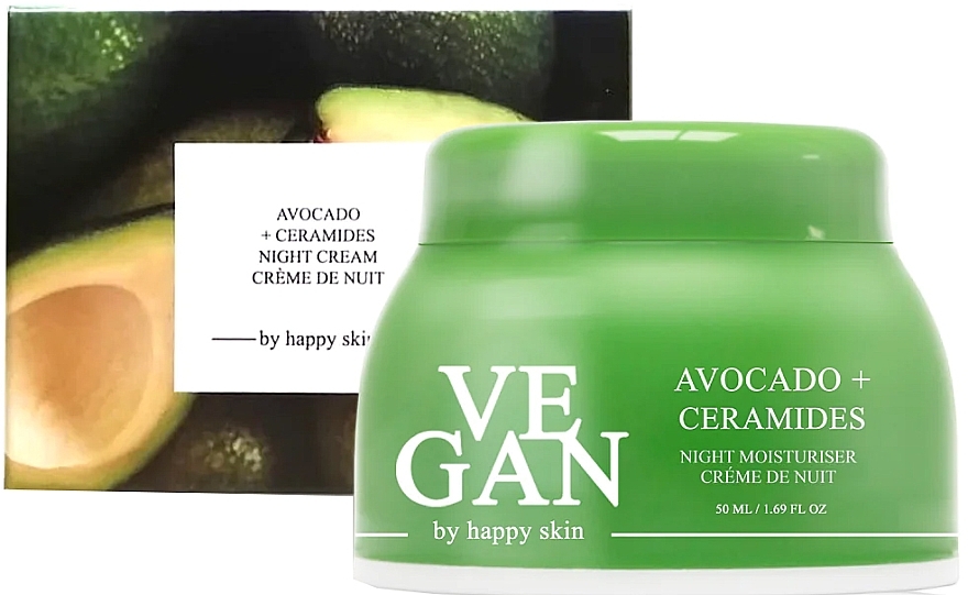 Зволожувальний крем для обличчя з екстрактом авокадо та керамідами - Vegan By Happy Avocado + Ceramides Day & Night Moisturiser — фото N1