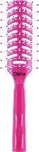 Расческа для волос прямоугольная продувная, розовая - Disna Pharma — фото N1