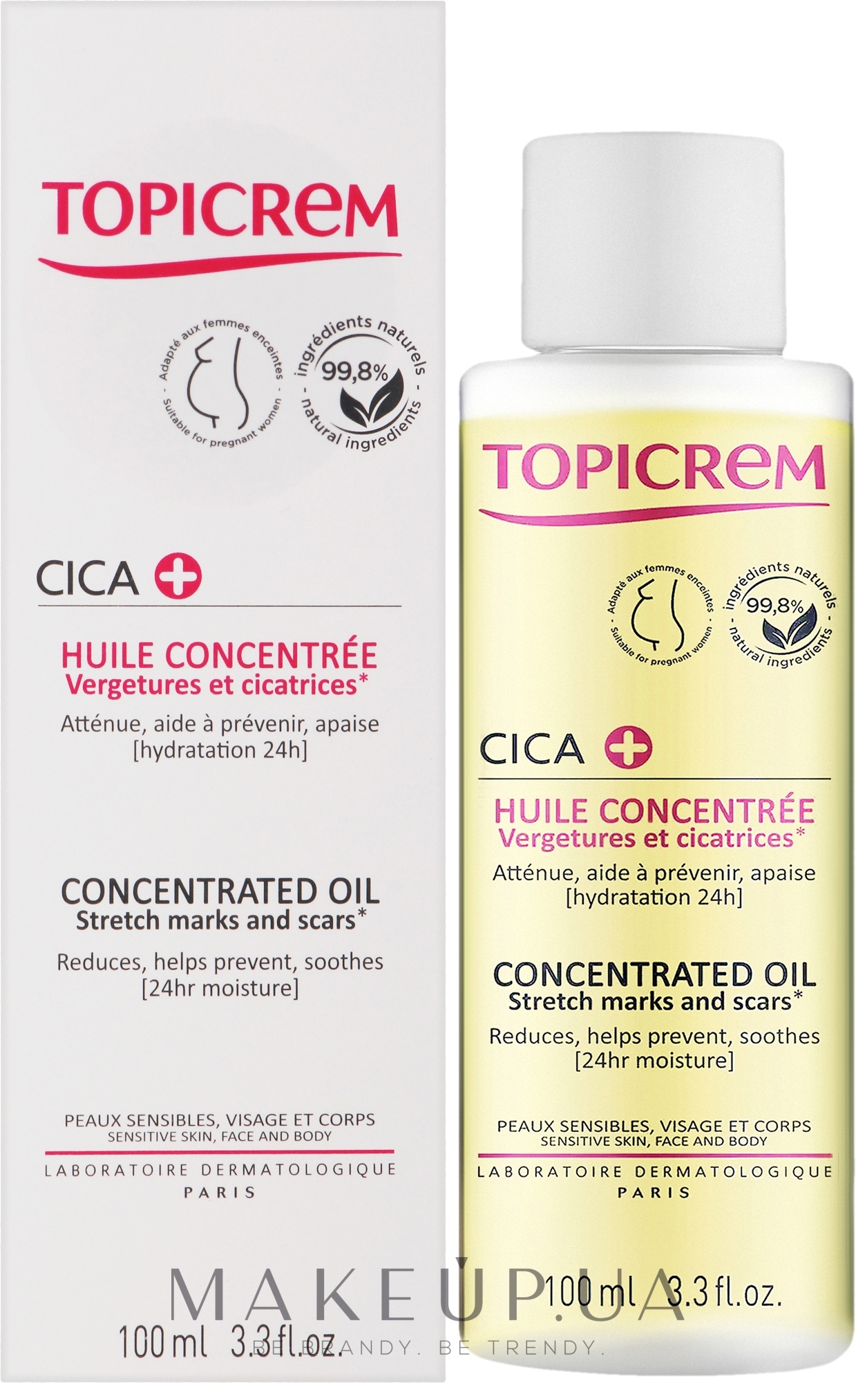Концентрированное масло от растяжек и шрамов - Topicrem CICA Stretch Marks and Scars Concentrated Oil — фото 100ml