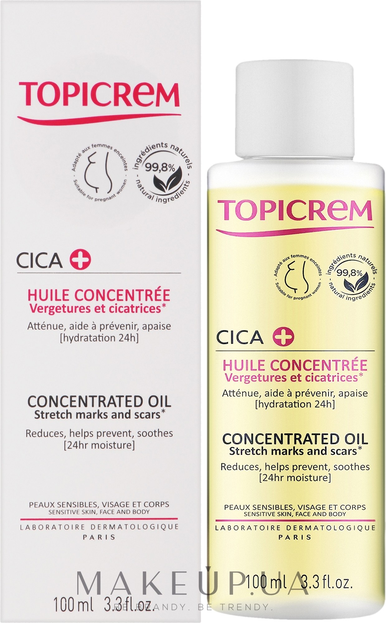 Концентрована олія від розтяжок і шрамів - Topicrem CICA Stretch Marks and Scars Concentrated Oil — фото 100ml