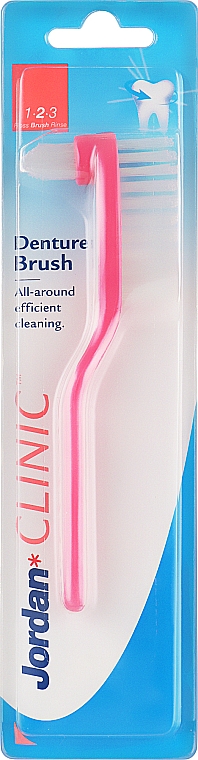 Щетка для чистки протезов, розовая - Jordan Clinic Denture Brush — фото N1