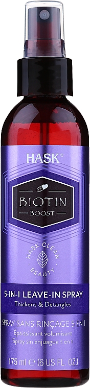 Незмивний захисний спрей 5 в 1 - Hask Biotin Boost 5 in 1 Leave-in Spray — фото N1
