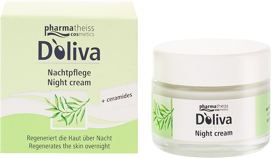 УЦЕНКА Крем для лица "Ночной уход с керамидами" - D'oliva Pharmatheiss (Olivenöl) Cosmetics * — фото N4