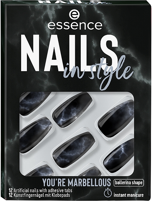 Накладні нігті на клейкій основі - Essence Nails In Style Youre Marbellous — фото N1