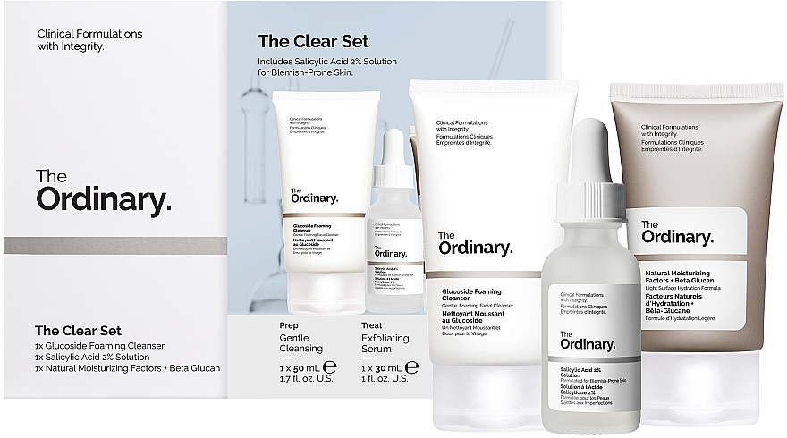 The Ordinary The Clear Set (cl/foam/50ml + f/serum/30ml + f/cr/30ml) - Набор — фото N1