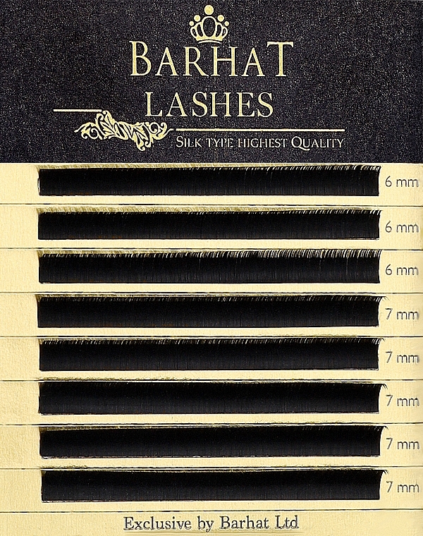 Накладные ресницы С 0,10 мм MIX (6-7 мм), 8 линий - Barhat Lashes — фото N1