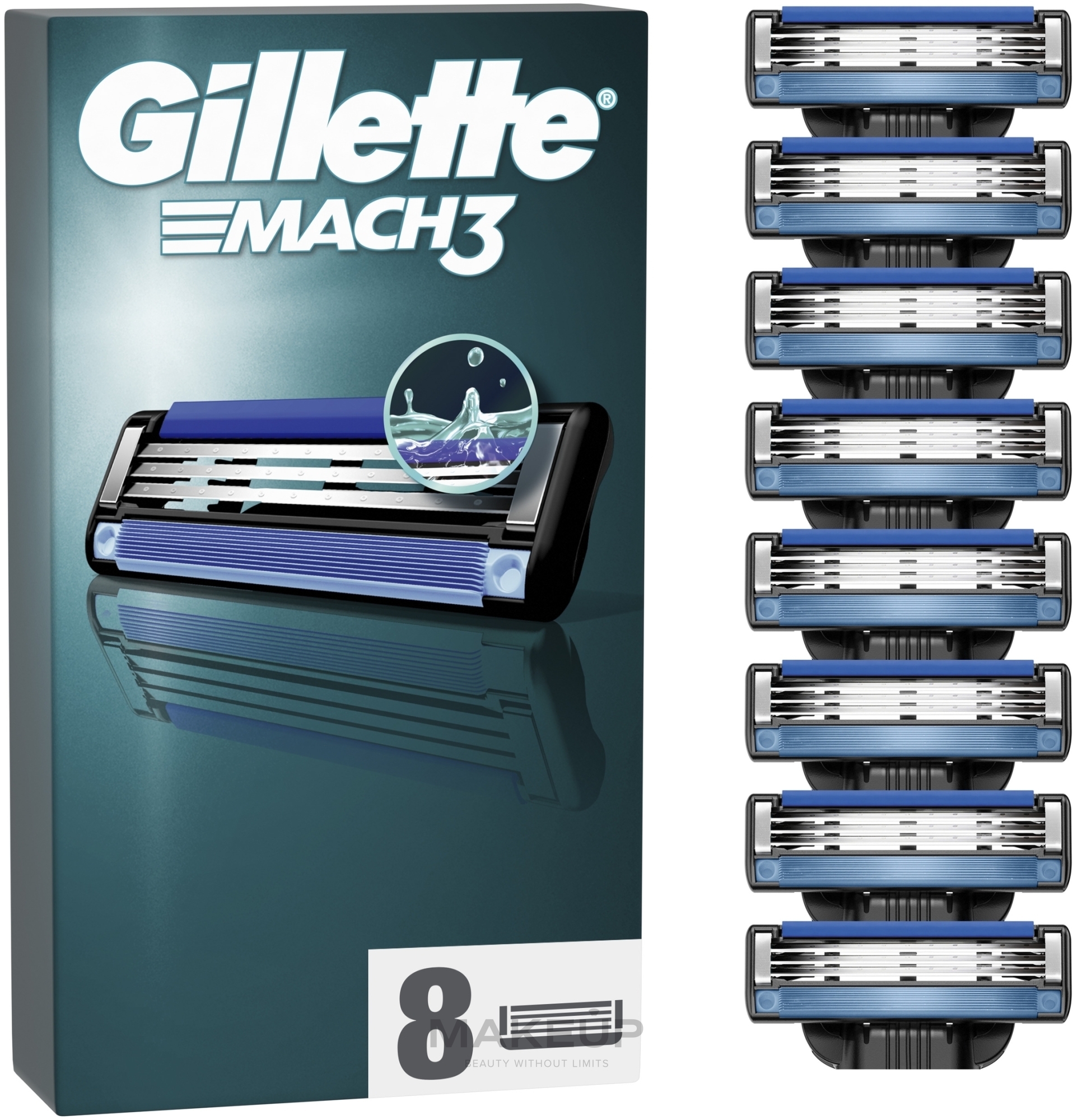 Сменные кассеты для бритья, 8 шт. - Gillette Mach3 — фото 8шт