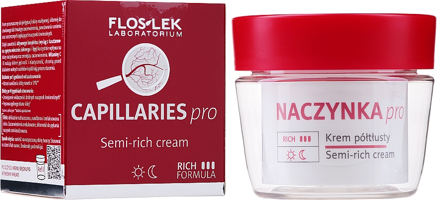 Напівжирний крем для обличчя - Floslek Dilated Capillaries Semi-Rich Cream — фото N2