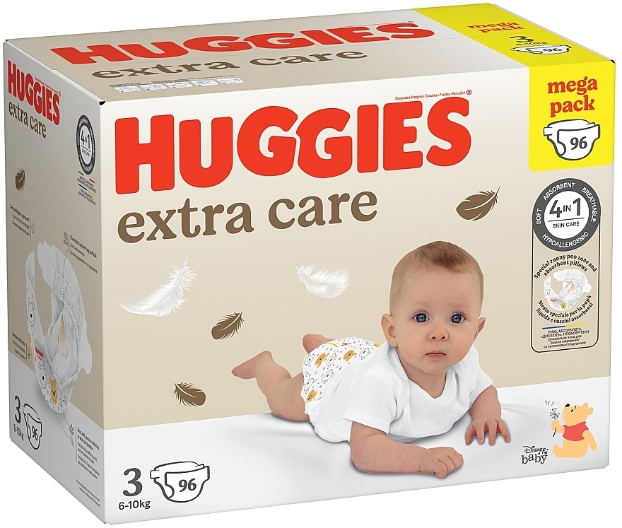 Подгузники Extra Care, размер 3 (6-10 кг), 96 шт. - Huggies — фото N8