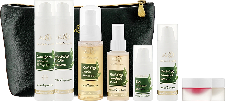Набір щоденного догляду для чутливої шкіри та з проявами куперозу, 9 продуктів - MyIDi Beauty Red-Off Kit