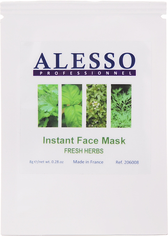 Противовоспалительная растворимая маска "Свежие травы" - Alesso Professionnel Instant Face Mask — фото N2